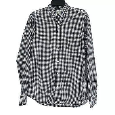 J Crew Slim Fit Secret Wash Gingham Button Up Shirt Blue Long Sleeve Size M • $13.50