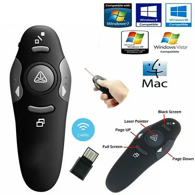 £7.56 • Buy Power Point Presentation Remote Wireless USB PPT Presenter Laser Pointer Clicker