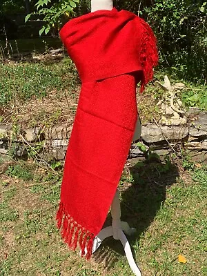 Fringed Rebozo Wrap Shawl Estambre Woven Pattern 6.2x2.2 Mexican Red G11 • $19.90