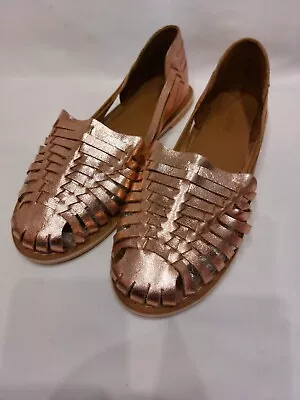 Boohoo Ladies Caged Rose Gold Sandals UK Size 6/39 • £15