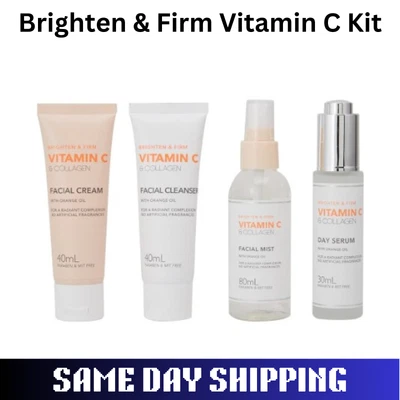 $22.99 • Buy Brighten & Firm Vitamin C Kit Day Serum Facial Cream Cleanser & Mist Travel Pack
