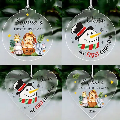 Personalised Babys First Christmas Bauble Tree Decoration Gift For New Baby 2023 • £3.99