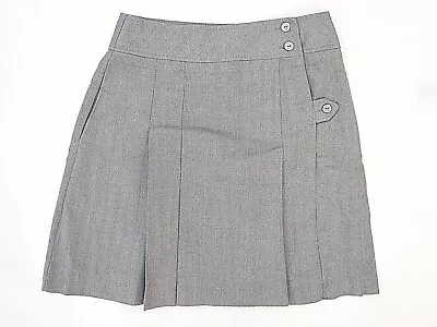 Girls School Belles Gray Wrap Around Kilt Uniform Skirt Junior Sizes 27-40 • $14