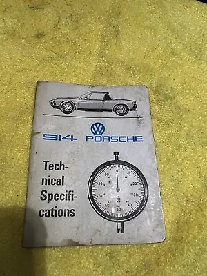  Porsche 914 Technical Specification Pocket Book • $22