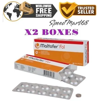 Maltofer Fol Chewable Tablets Iron Deficiency (30's X 2 BOXES) Free Shipping. • $54.41
