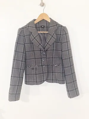 Mossimo Women Gray Plaid Jacket Size Small • $8.80