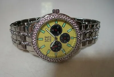 Men's Silver Finish Yellow Dial Fashion Dressy Party Watch • $29.99