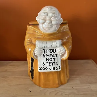 Monk Cookie Jar - Thou Shalt Not Steal (Cookies) - Ceramic - 12  Tall - MCM • $32.75