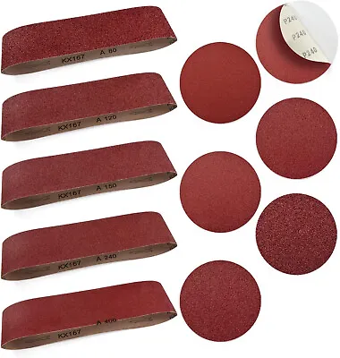 112PCS 4 X36  Belt And 6  Disc Sander Sanding Belts 60-400 Discs 60-1000 Grit • $49.99