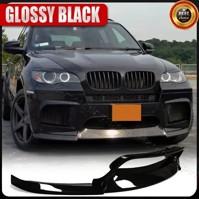 For BMW E70 E71 X5M X6M 2010-2014 Glossy Black Front Bumper Lip Spoiler Body Kit • $341.99