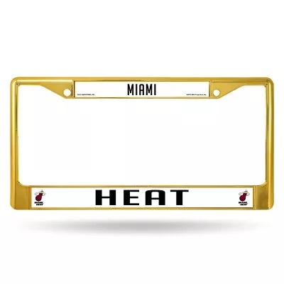 Miami Heat NBA Licensed Gold Painted Chrome Metal License Plate Frame • $14.99