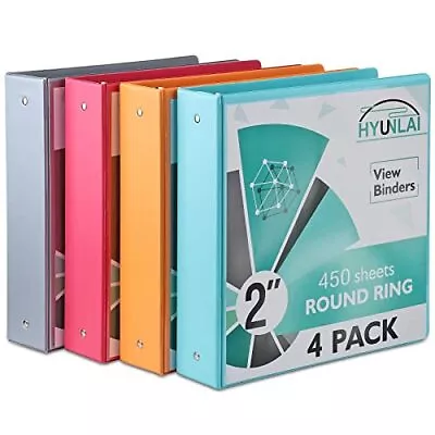 2 Inch 3 Ring Binder 2'' Round-Ring View Presentation View Binders Holds Up... • $30.88