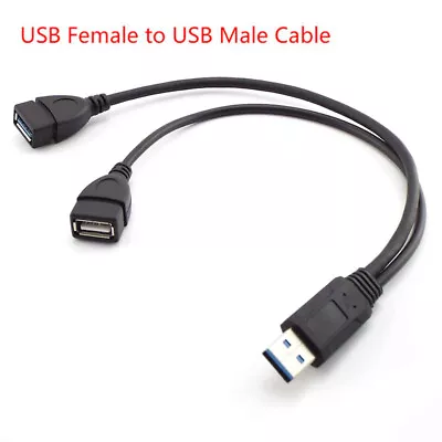 USB 3.0 Splitter Male To 2 Dual Female Y Cord Data Connector Power Adapter Cable • $3.29