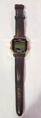 VINTAGE TIMEX DIGITAL MENS WATCH INDIGLO Leather Band (NOT BEEN TESTED) • $13.22