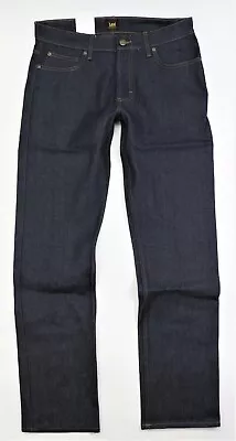 Lee Men's Selvedge Jeans Dark Raw Indigo Denim Riders Straight Leg All Sizes New • $79