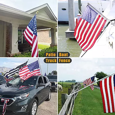 Flag Pole Kit For Outside House 6Ft Stainless Steel Black Flagpole Wall Mounted • $12.52