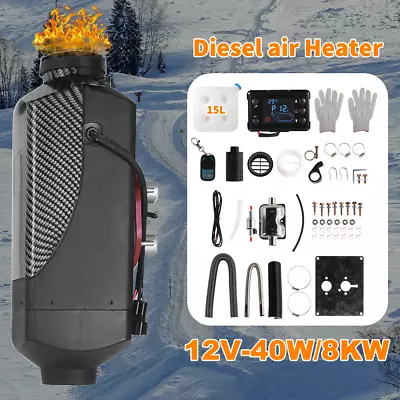 12V 8KW 15L Diesel Air Heater Tank Remote Control Thermostat Caravan Motorhome • $98.71