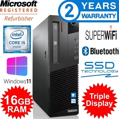 Lenovo I5 16gb Ram Ssd 512gb Ssd. Win 11 Pro + Ms Office Pro. 2 Yr Wrnty • $299