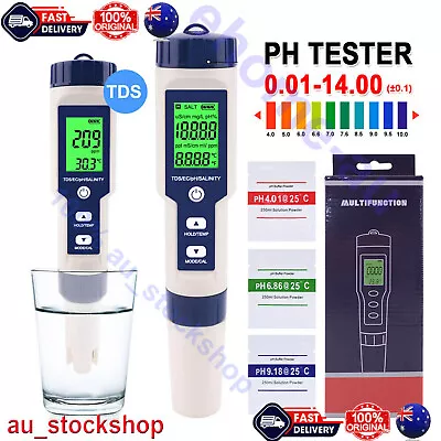 PH Meter Tester TDS/EC/Salinity/Temp Meter Test For Aquarium Pool Water Monitor • $24.98