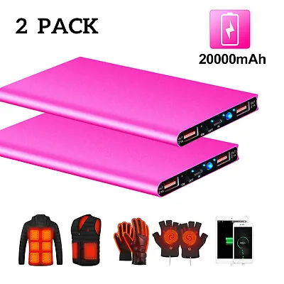 20000mAh Power Bank For Heated Vest Jacket USB Charger Battery Packs Emergency • $33.22
