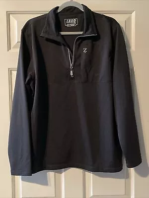 IZOD PerformX Pullover Jacket Men Black Quarter Zip Lightweight Sz M • $14