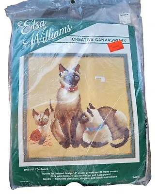Elsa Williams Creative Canvaswork Needlepoint Kit 06213 Siamese Kitty Cats 14  • $18.97