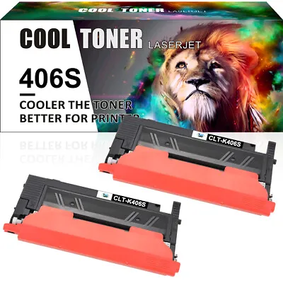 2x Black Toner For Samsung CLT-K406S CLP-360 CLP-365 CLP-366 CLP-368 CLX-3306 • £17.91