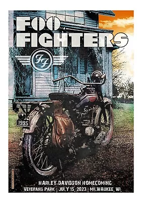 $40 • Buy Foo Fighters Harley Davidson Concert Poster Signed By Scott James Limited #
