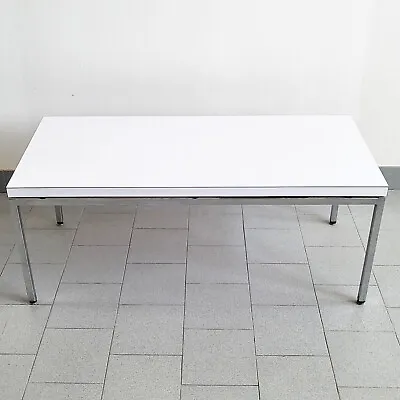 Coffee Table Rectangular Vintage 1960 Formica White & Steel Chrome 60S 1960S • $969.85