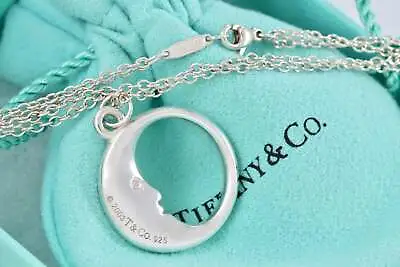 Tiffany & Co. Silver Man In The Moon Double Chain Necklace • $350