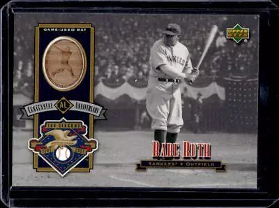 2001 Upper Deck Babe Ruth Centennial Anniversary Game Used Bat #ALB-BR Yankees • $64.99