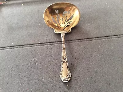 Sterling Minature Antique Serving  Spoon  Signed And Hall Marked • $59.15