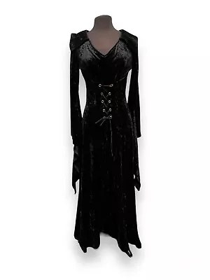 Black Vampire Dress Size S/M - Ex Hire Fancy Dress Costume Witch Medieval Gothic • £30