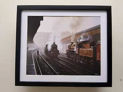 Malcolm Root Steam Train Print 'Cold And Damp'  FRAMED • £25.95