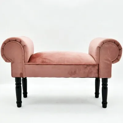 £74.99 • Buy Velvet Window Seat Pink  Bed End Sofa Chair Chaise Lounge Bench Pouffe Bedroom
