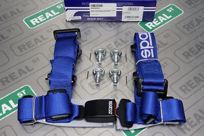 Sparco 4 Point Snap-In Street Harness Seat Belt 2in Lap & Shoulder Straps Blue • $149