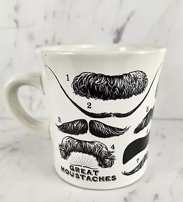 Unemployed Philosophers Guild GREAT MOUSTACHE Mug Cup Coffee Tea White Black • $10.99