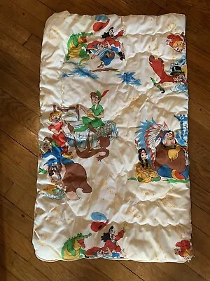 Rare Disney Peter Pan Vintage Youth Children Quilted Sleeping Bag 32  X 20  READ • $50