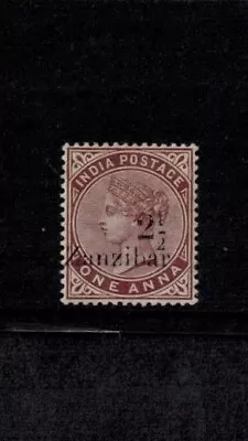 Zanzibar 1895-98 SG 21 Provisional 2 1/2 Type 3 Black On 1A Plum MOG VF CV L180 • $130