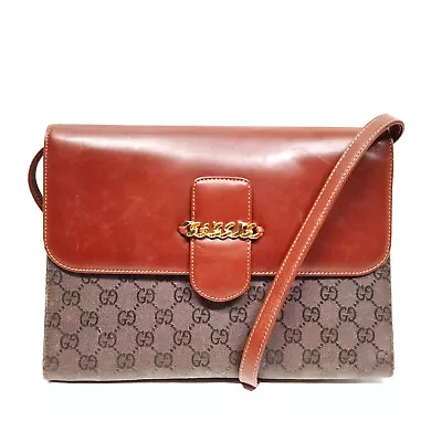 Vintage Gucci Crossbody Bag  Brown Canvas 432167 • $17.06