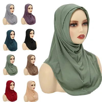 Islamic Hijab Pull On Women Scarf Shawl Instant Muslim Turban Wrap Headscarf New • $9.66