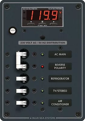 Blue Sea Marine 230v AC EUROPEAN Main Circuit Breaker Panel + Digital Multimeter • $249.95