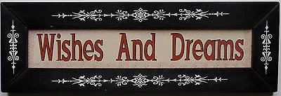 New Wishes And Dreams Wooden Wall Hanging Sign Rustic Chic Country Home Decor • £12.34