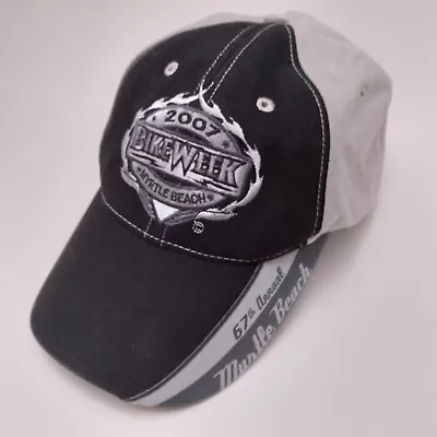 Vtg 2007 67th Annual Myrtle Beach Bike Week Black & Tan Baseball Cap Lo Profile  • $14.99