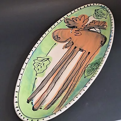 Artables Pottery Moose Platter 16.5  X7  • $29