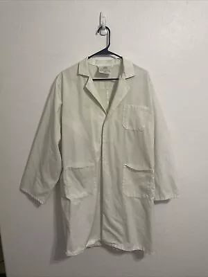 Dr. James Lab Coat 100% Cotton Unisex Multiple Pockets  White 39” Length (F) • $2.99