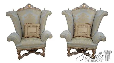 62054EC: Pair PHYLLIS MORRIS Baroque Throne Chairs • $3595