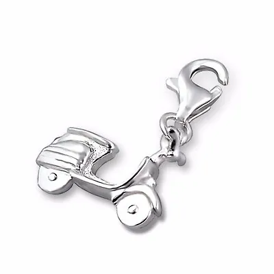 £10.99 • Buy Silvadore SCOOTER MOPED Bike 925 Sterling Silver Clip On Charm Bracelet Box 376