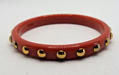 COACH 1/3  Phoebe Nailhead Gold Tone Studded Red Resin BANGLE Bracelet • $12