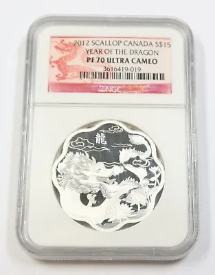 $249.95 • Buy 2012 NGC PF70 UCAM | CANADA- 1 Oz Silver Scallop Year Of The Dragon Coin #34884A